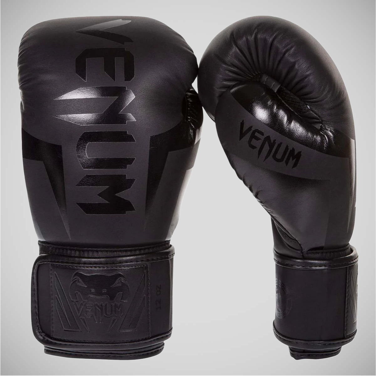 Black/Black Venum Elite Boxing Gloves   