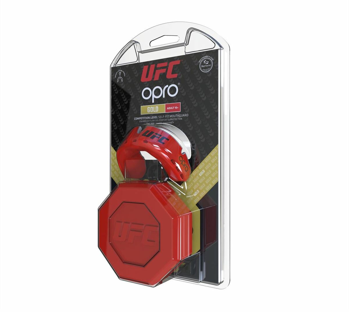 Red Metal-Silver Opro UFC Gold Mouth Guard   