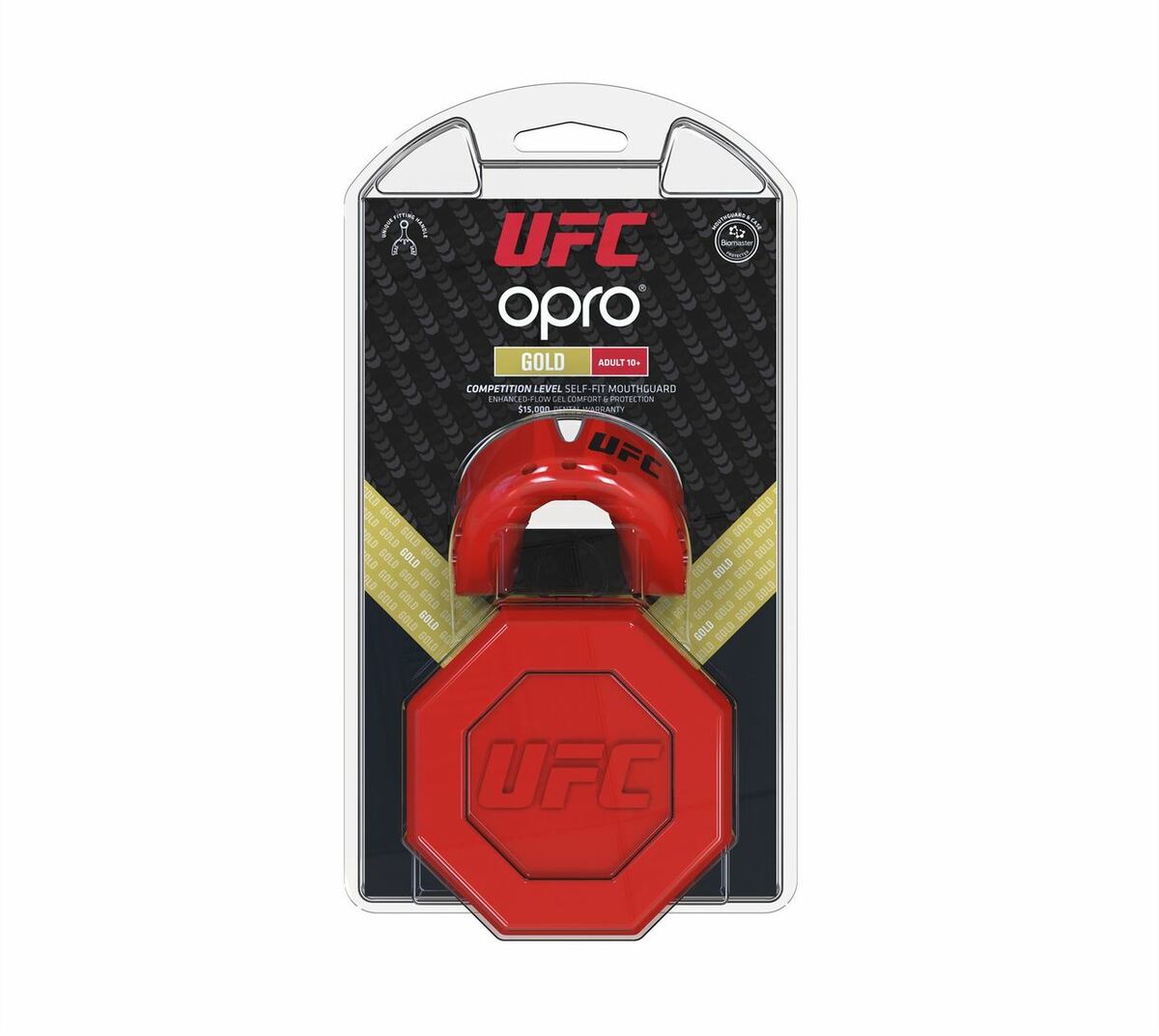 Red Metal-Silver Opro UFC Gold Mouth Guard   