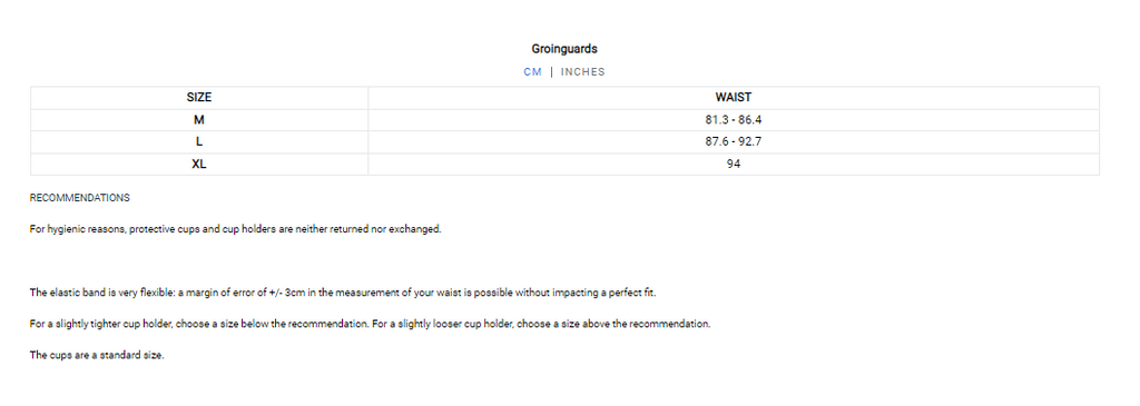 Venum Mens Groin Guard Size Guide