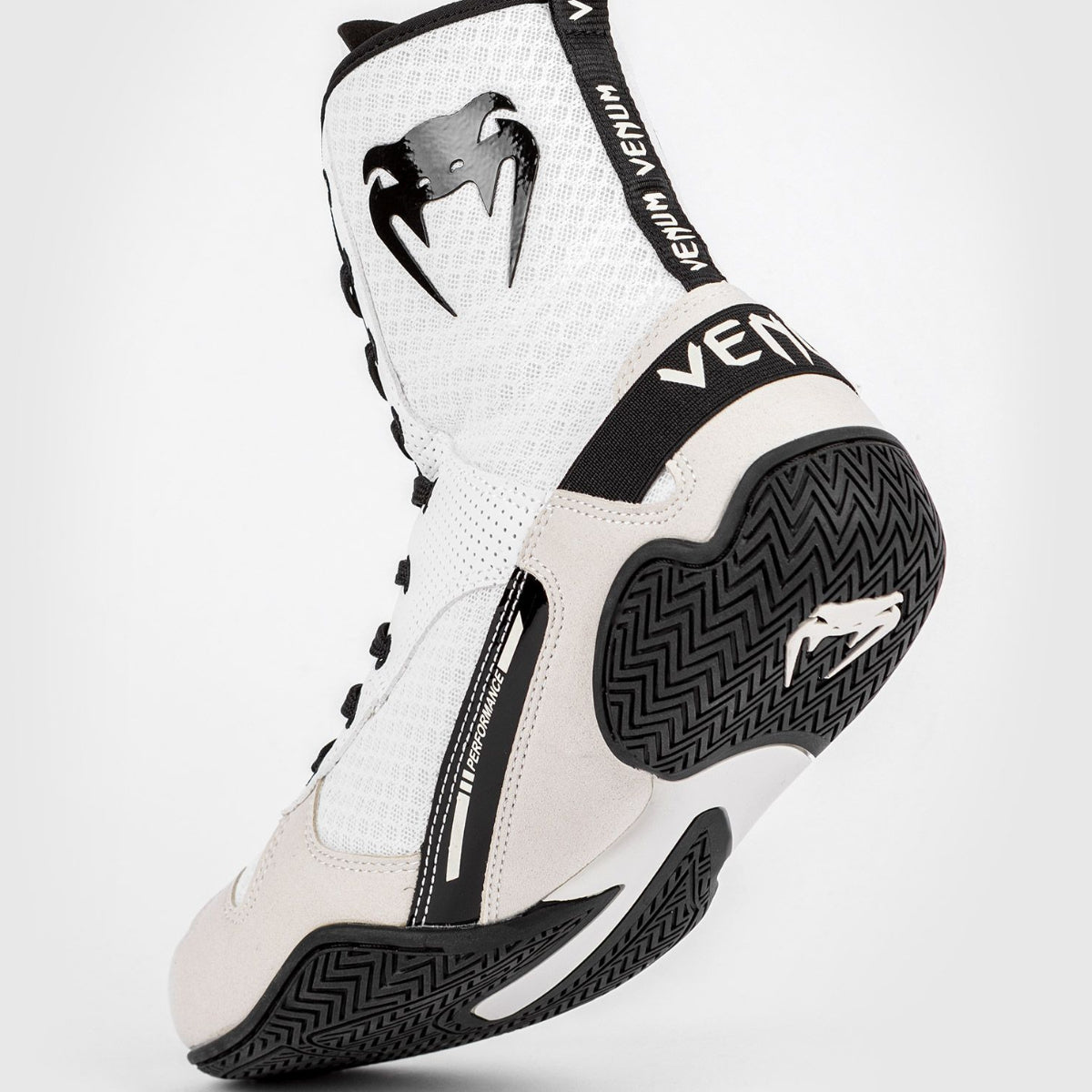 White/Black Venum Elite Boxing Boots   